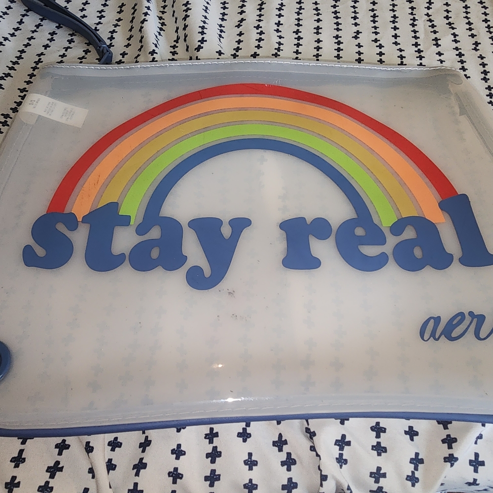 Clear Rainbow Stay Real Pouch